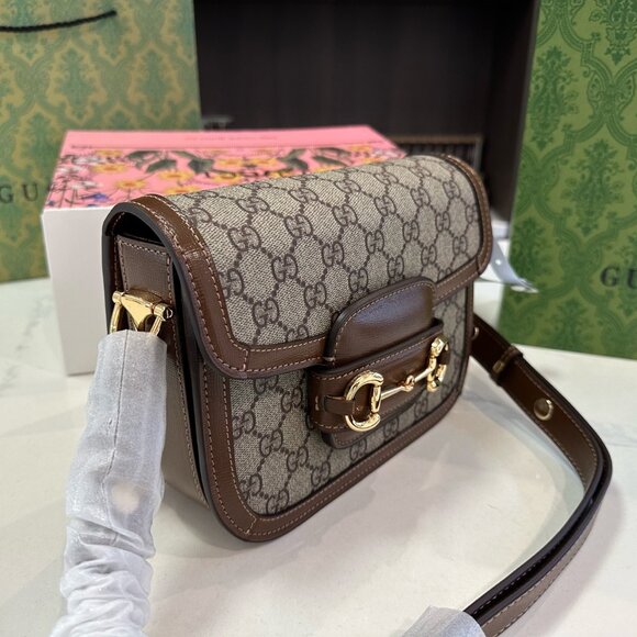 🍹Gucci Horsebit 1955 Brown Shoulder Bag - Picture 5 of 9